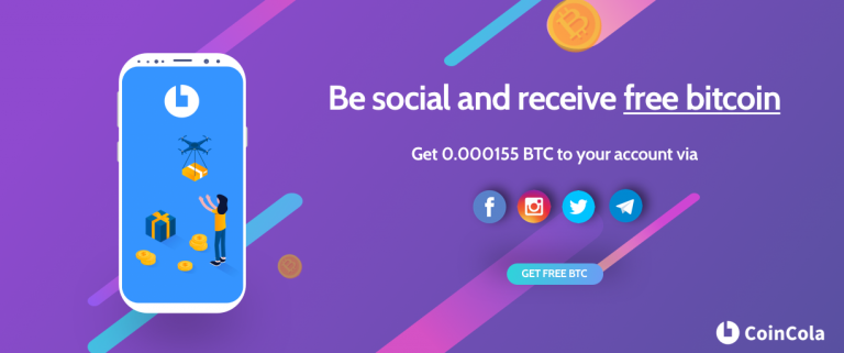 Claim your first 0.000155 BTC on CoinCola by going social!